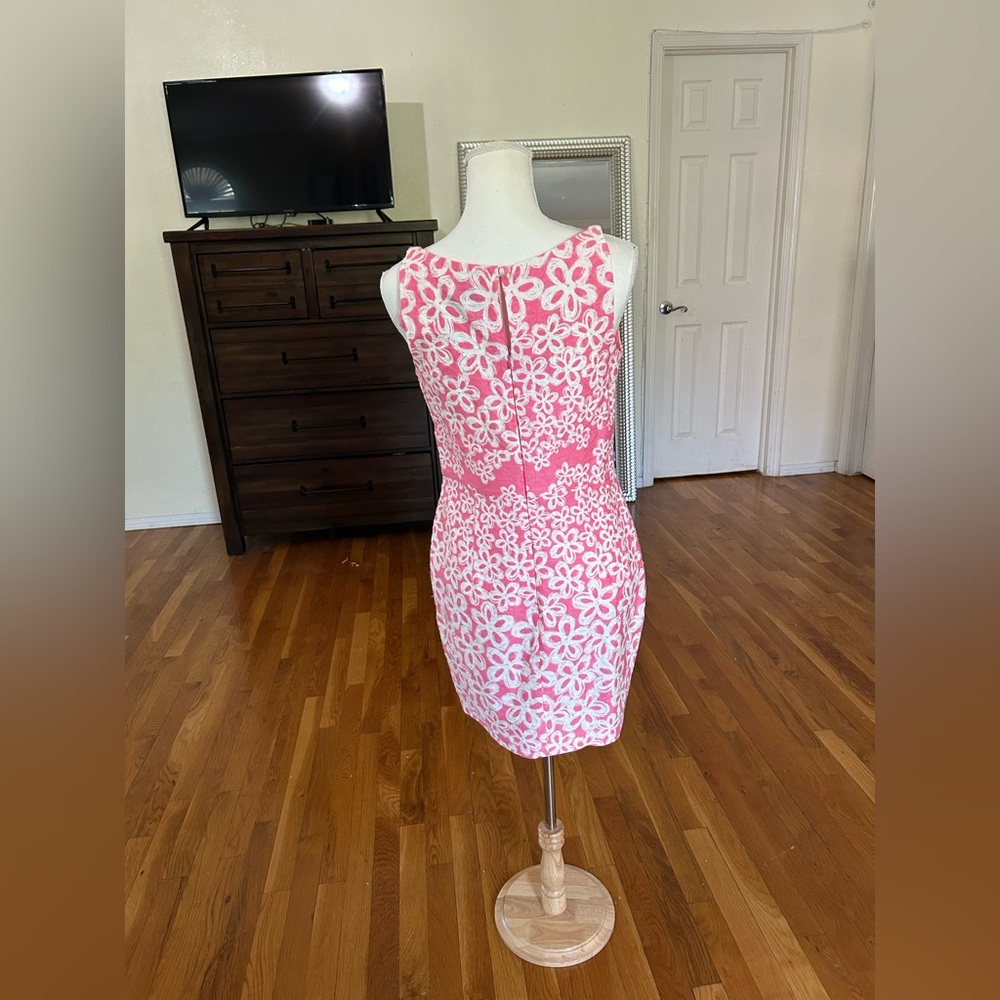 Taylor Pink & White Knee Length Floral Dress in Women’s Sz 6 - Picture 4 of 7
